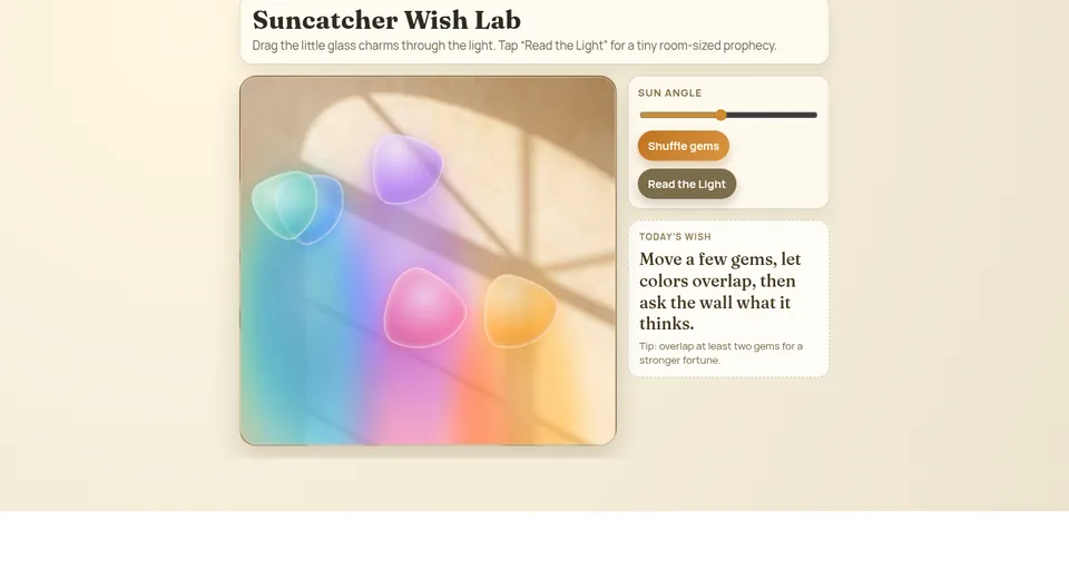 Suncatcher Wish Lab — Random Daily App