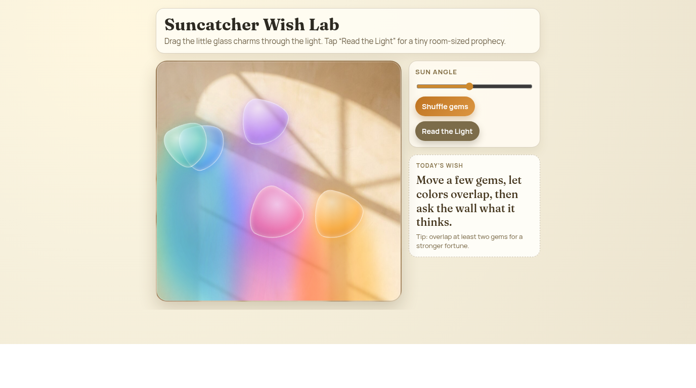 Suncatcher Wish Lab — Random Daily App