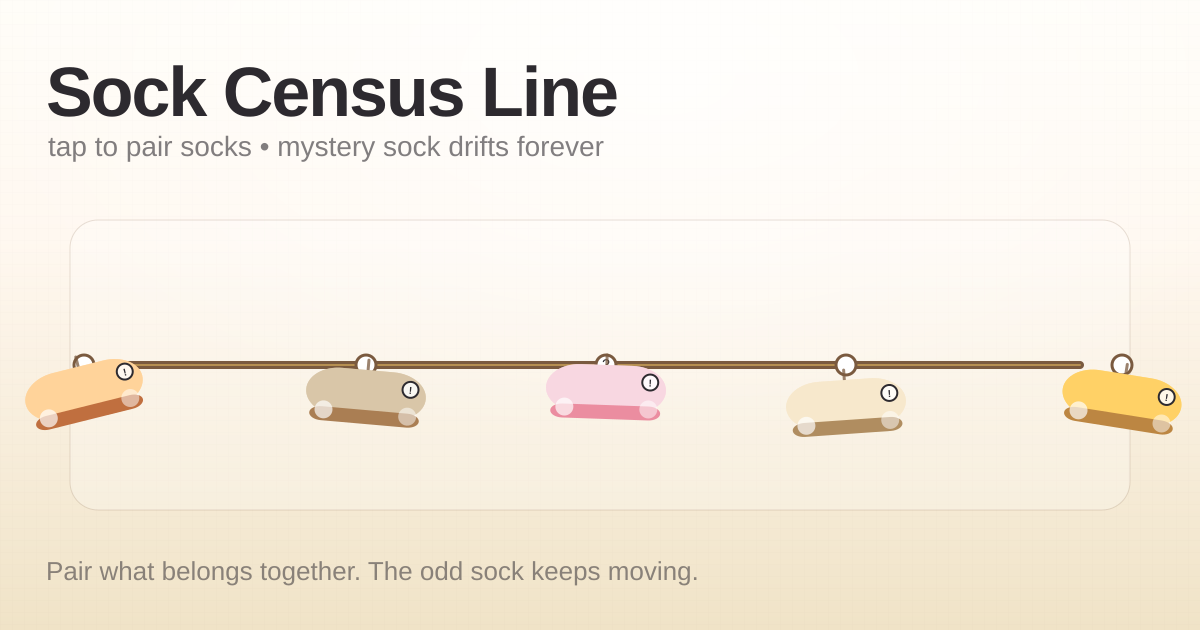 Sock Census Line — Random Daily App