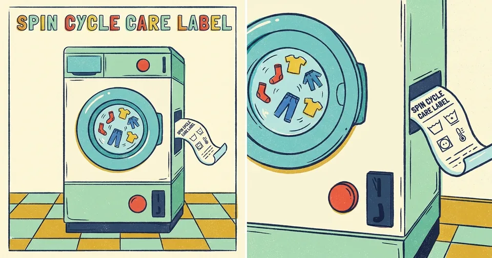 Spin Cycle Care Label — Random Daily App